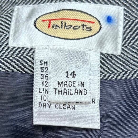 Talbots 14 Wool Herringbone Pleat Skirt Office Business Work Preppy - Picture 5 of 6